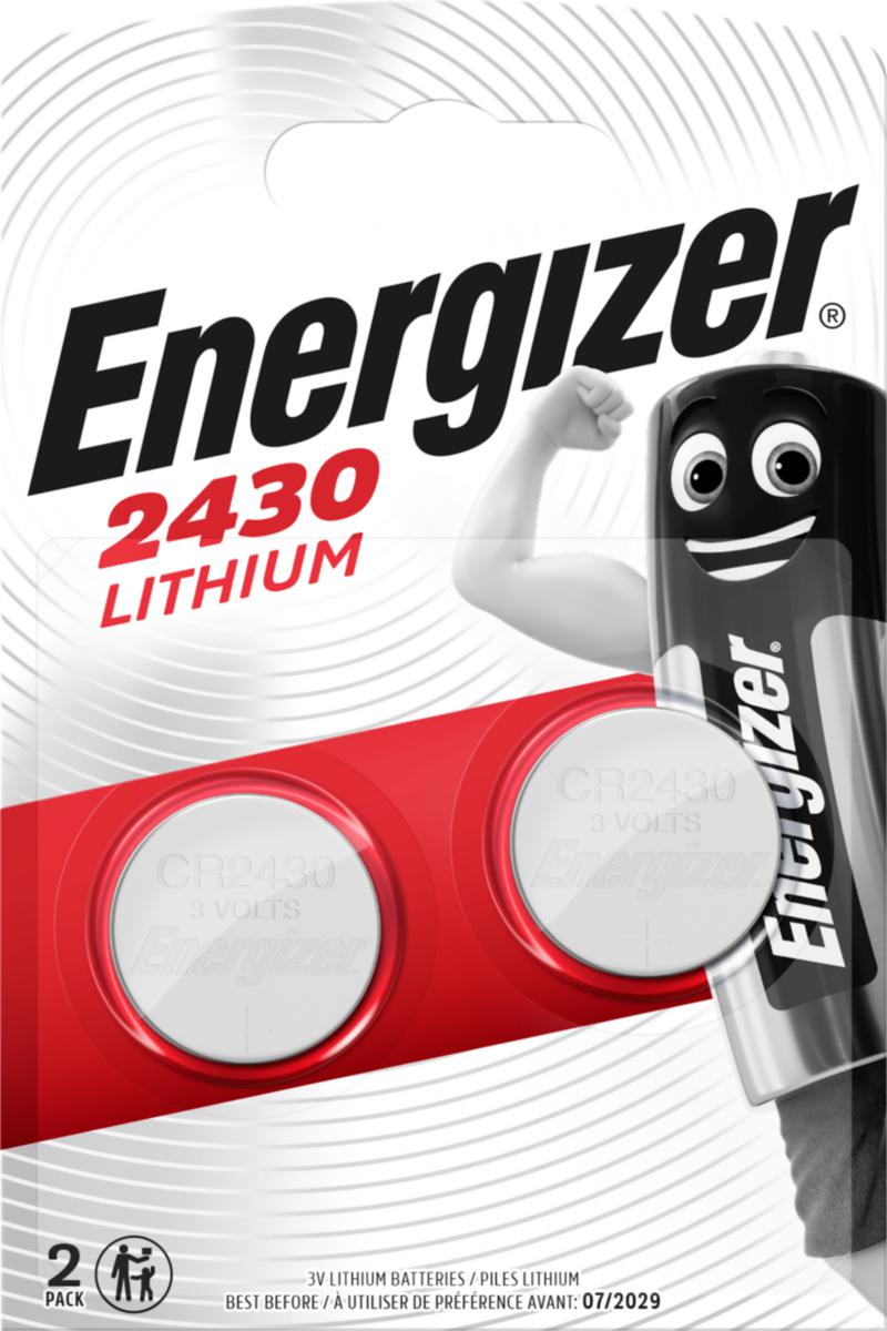 Knappcelle batteri Energizer Lithium, 2-pk - BATTERI LITIUM CR2430 3V FSB2 2stk/forp