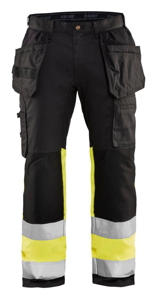 Håndverksbukse 4X Blåkläder 1558 HiVis kl.1 - Håndverksbukse 4X Blåkläder 1558 HiVis kl.1 sv/gul str C58
