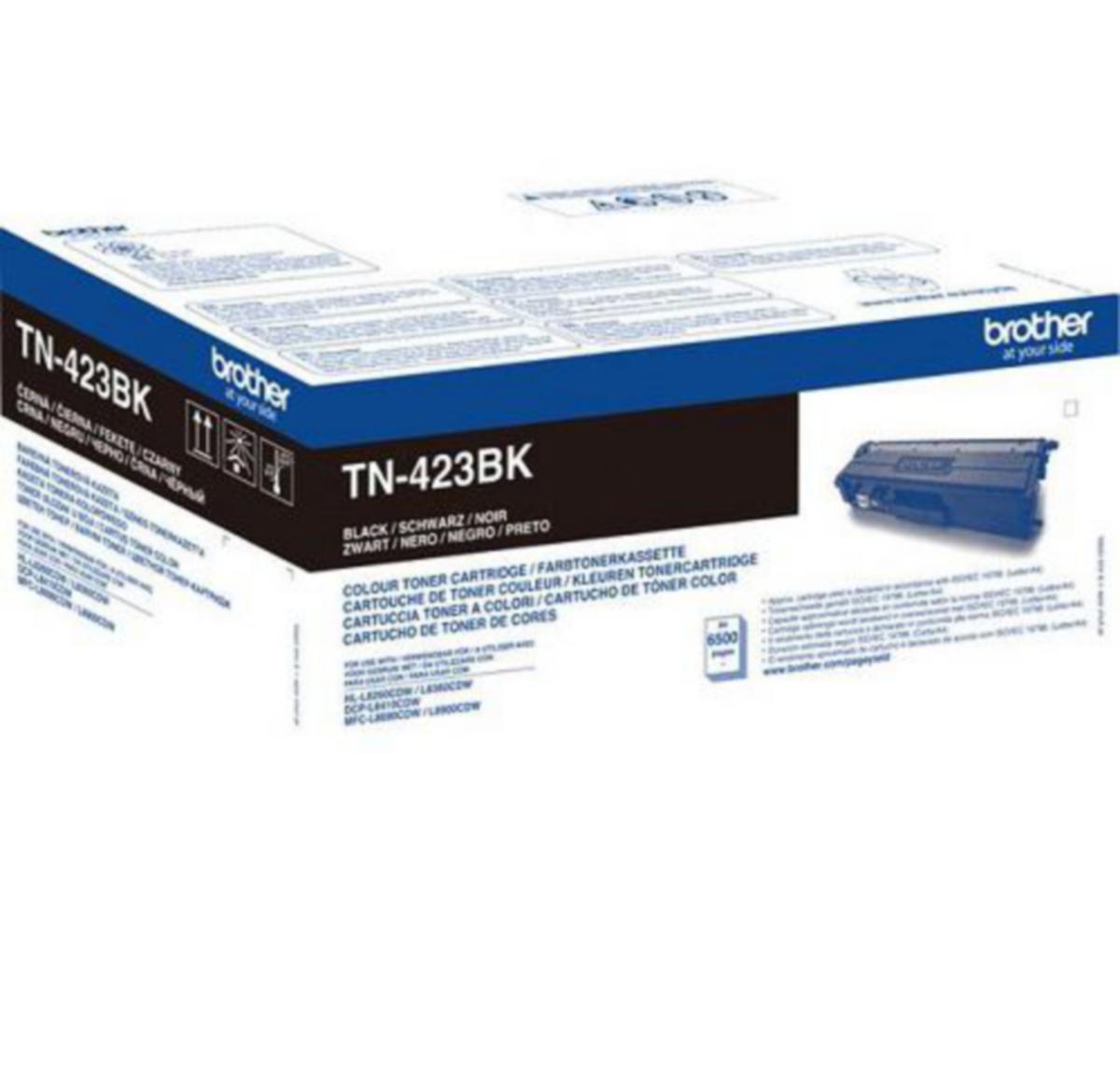 Toner TN423BK Brother 6.5K svart - Toner TN423BK Brother 6.5K svart