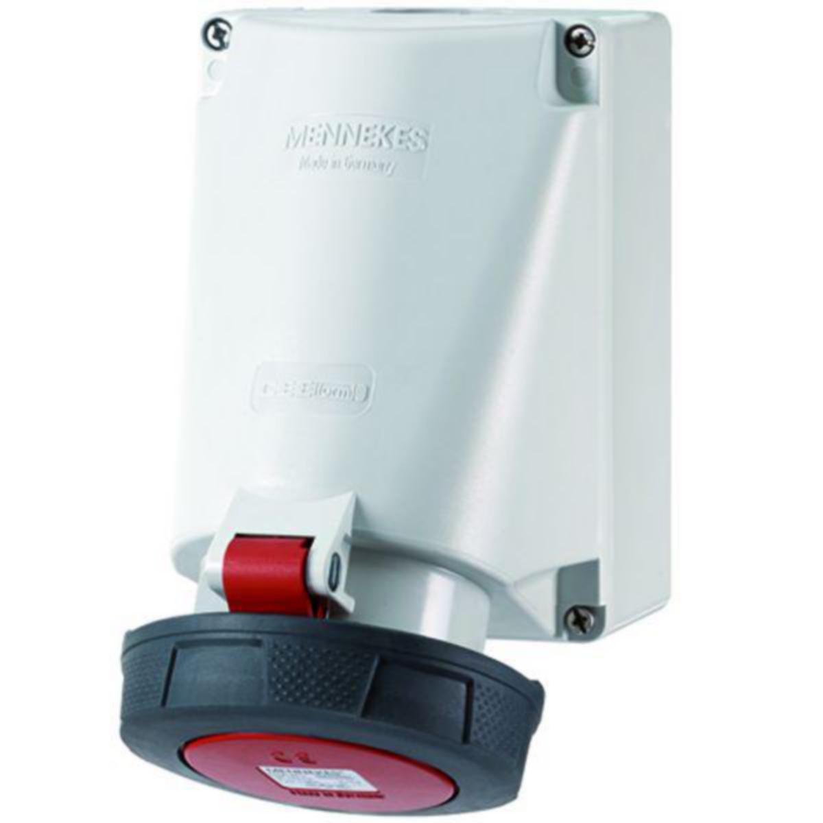 Rundstiftkontakt Veggmontert 6H400V IP67 - 136a.Veggmont.uttak.463-6.IP67 136A. 63A5P 6H400V
