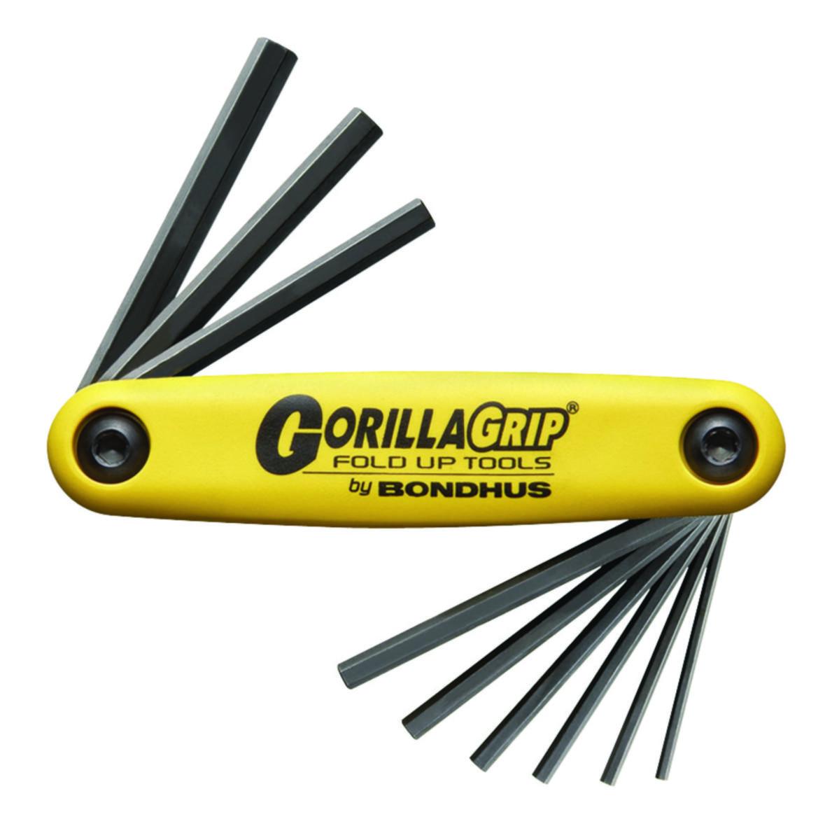 Foldesett Bondhus tommer Sekskant - Foldesett GorillaGrip Bondhus 5/64"- 1/4" 6kt 9stk