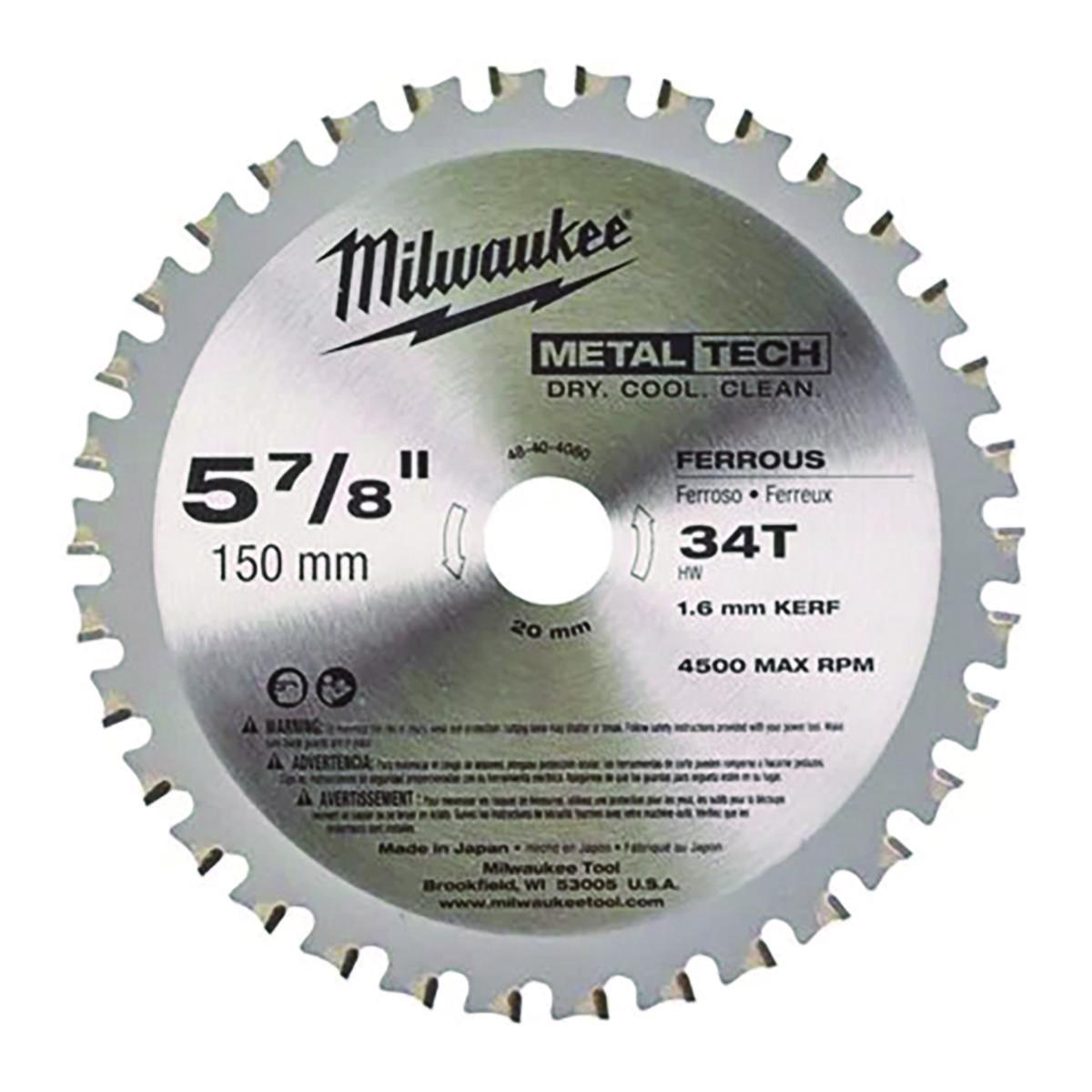 Sirkelsagblad Milwaukee Metall - Sirkelsagblad metall Milwaukee Ø150x20x1.6mm 34T