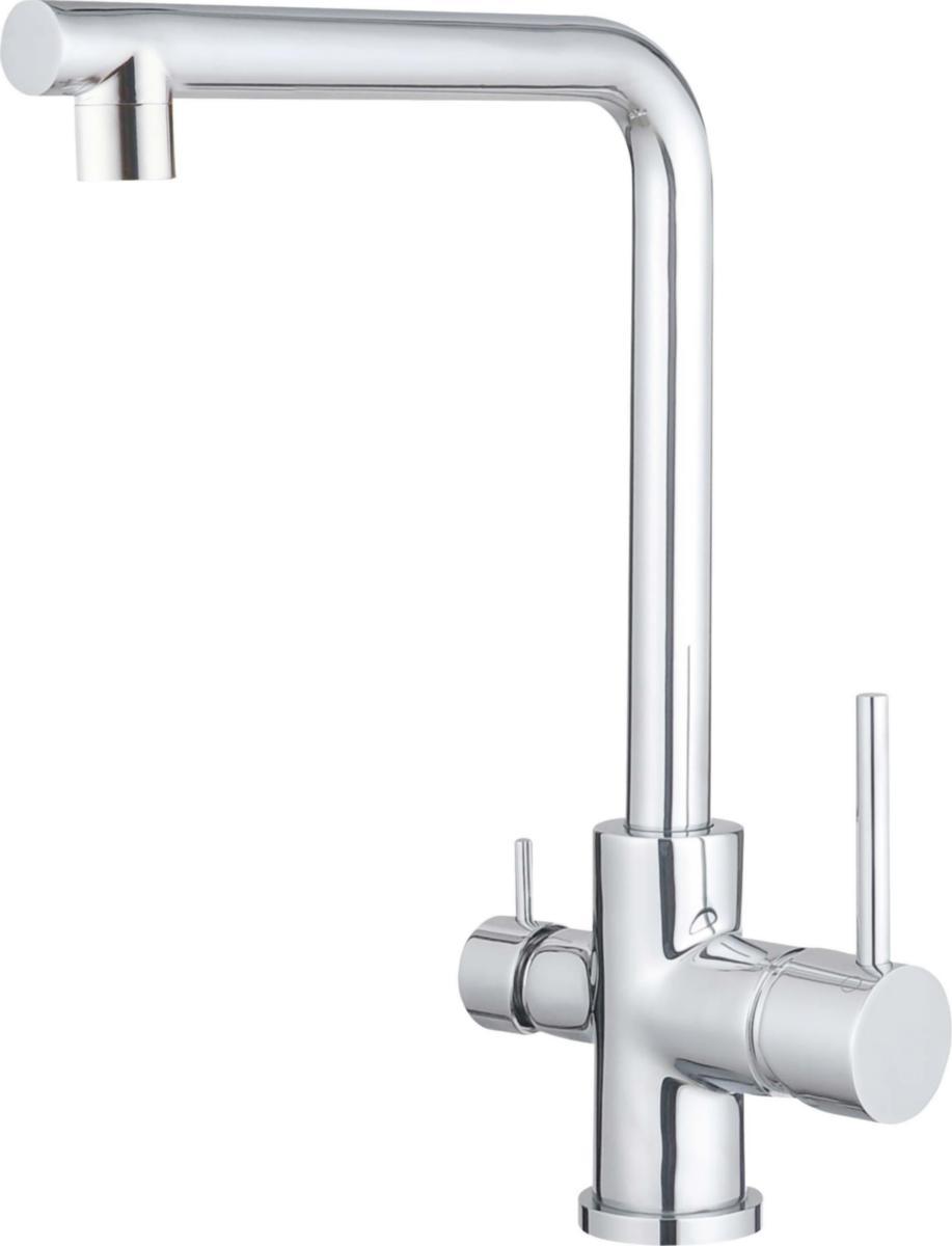 Kjøkkenbatteri a-collection Azur Eco III med avstenging - A-coll Azur Eco III kjøkk.batt w/high L-spout/distance