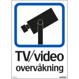Skilt Systemtext "Tv/video overvåkning"