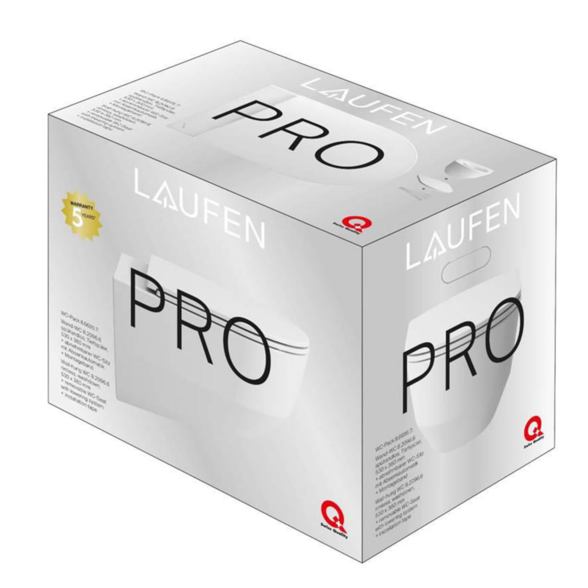 Veggskål Pro rimless pakke med sete, Laufen - Laufen Pro rimless wc pakke bestående av 6121955 + 6122551