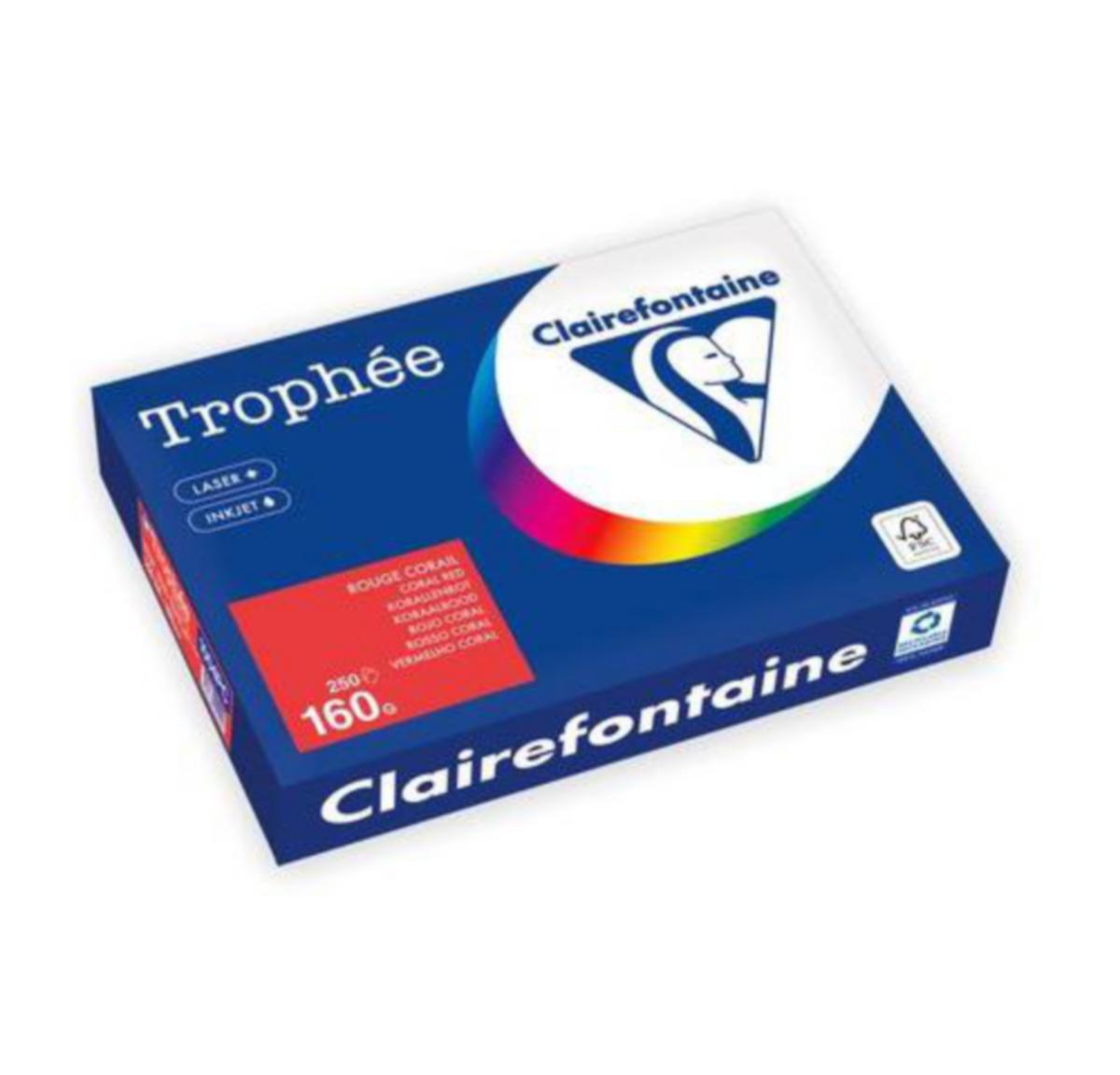 Kopipapir Trophee A4 160g - Kopipapir Trophee A4 160g koralrød 250 stk