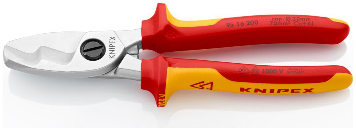 Kabelsaks Knipex 9516 200 - Kabelsaks 9516 dobbeltskjær Knipex 200mm 1000V VDE