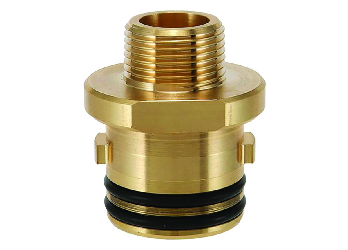 ZAK® Overgang til gjenger fra ZAK® system. - Overgang Zak46 Tippunion m/1" utv.gj. messing