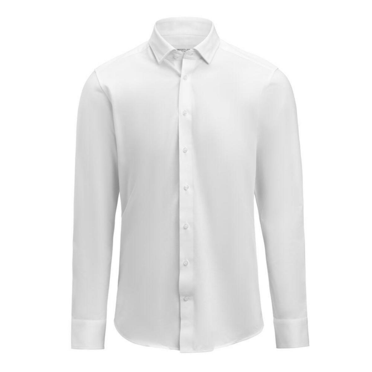 Skjorte J.H&F YB57 King Knit Regular - Skjorte J.H&F YB57 King Knit Regular hvit str S