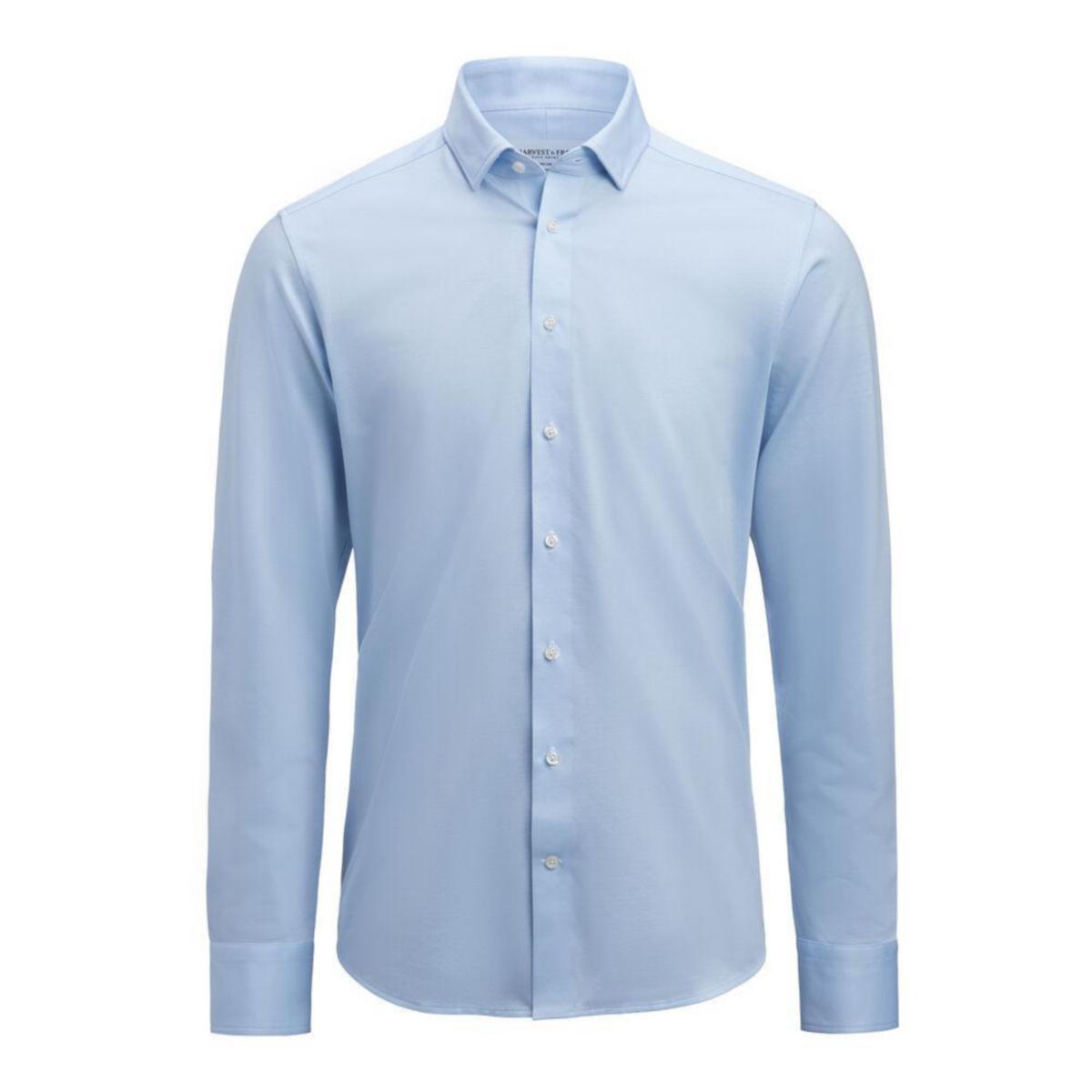 Skjorte J.H&F YB57 King Knit Regular - Skjorte J.H&F YB57 King Knit Regular himmelblå str L