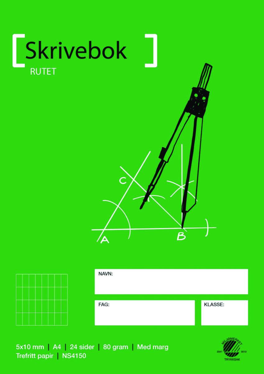Skrivebok A4 80g - Skrivebok A4 80g 24bl 5x10 rutet