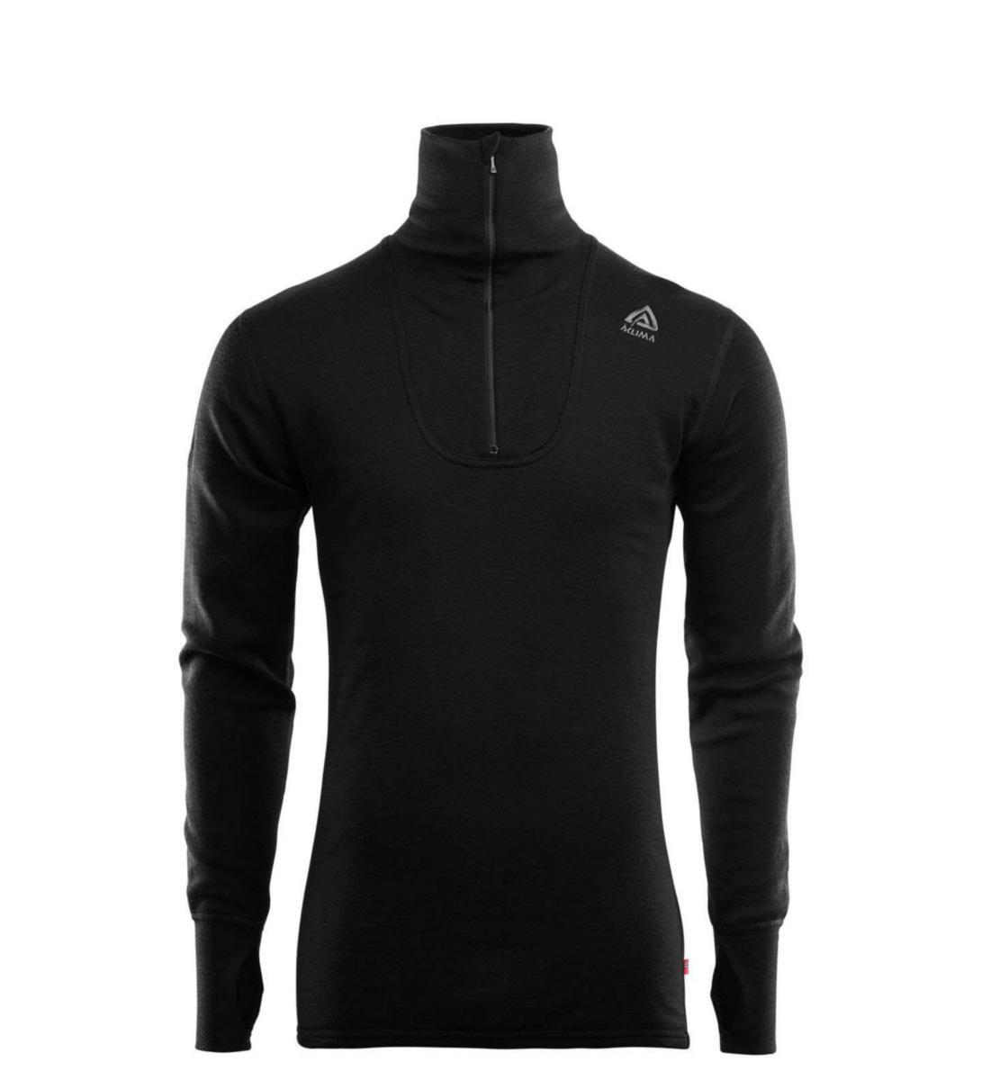Undertrøye polo Aclima DoubleWool - Undertrøye polo Aclima Doublewool svart/grå str XL