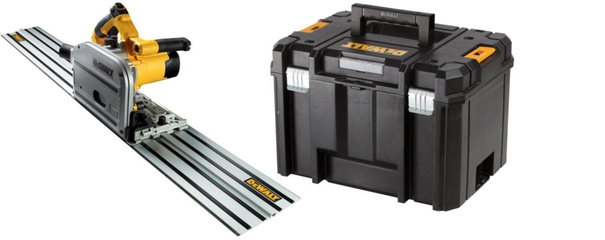 Dykksag Dewalt DWS520KTR - Dykksag DWS520KT-QS med skinne DeWalt 1300W Ø165mm T-Stak