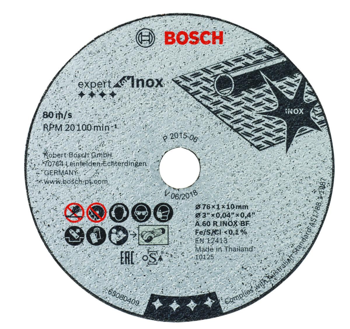Kappeskive Bosch rett Expert for Inox - Kappeskive Expert Inox Bosch Ø76x10mm A 60 R BF 5pk