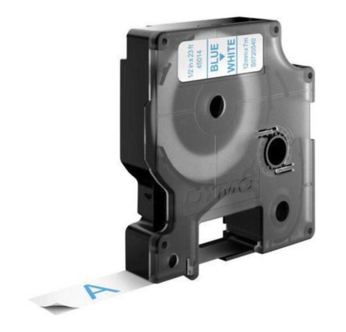 Merkebånd Newell Rubbermaid Dymo D1 - Merketape D1 Dymo 12mmX7m blå/hvit
