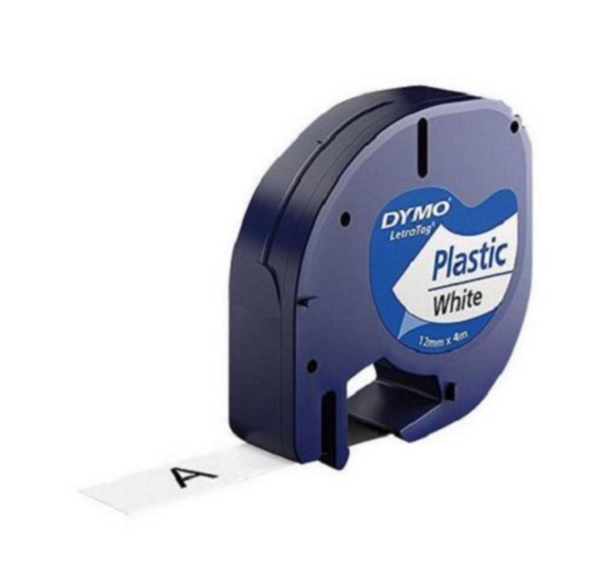 Merketape DYMO - Merketape LetraTAG plast Dymo Sort/Hvit