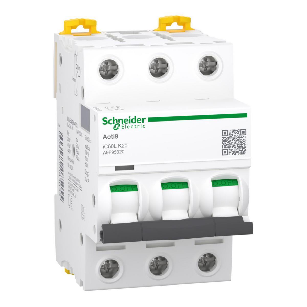 Automatsikring Acti 9 iC60L K - Aut.sikr iC60L 3P 20A/K
