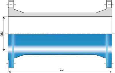 DN 800 flenserør L=500mm Blå epoxy PN10
