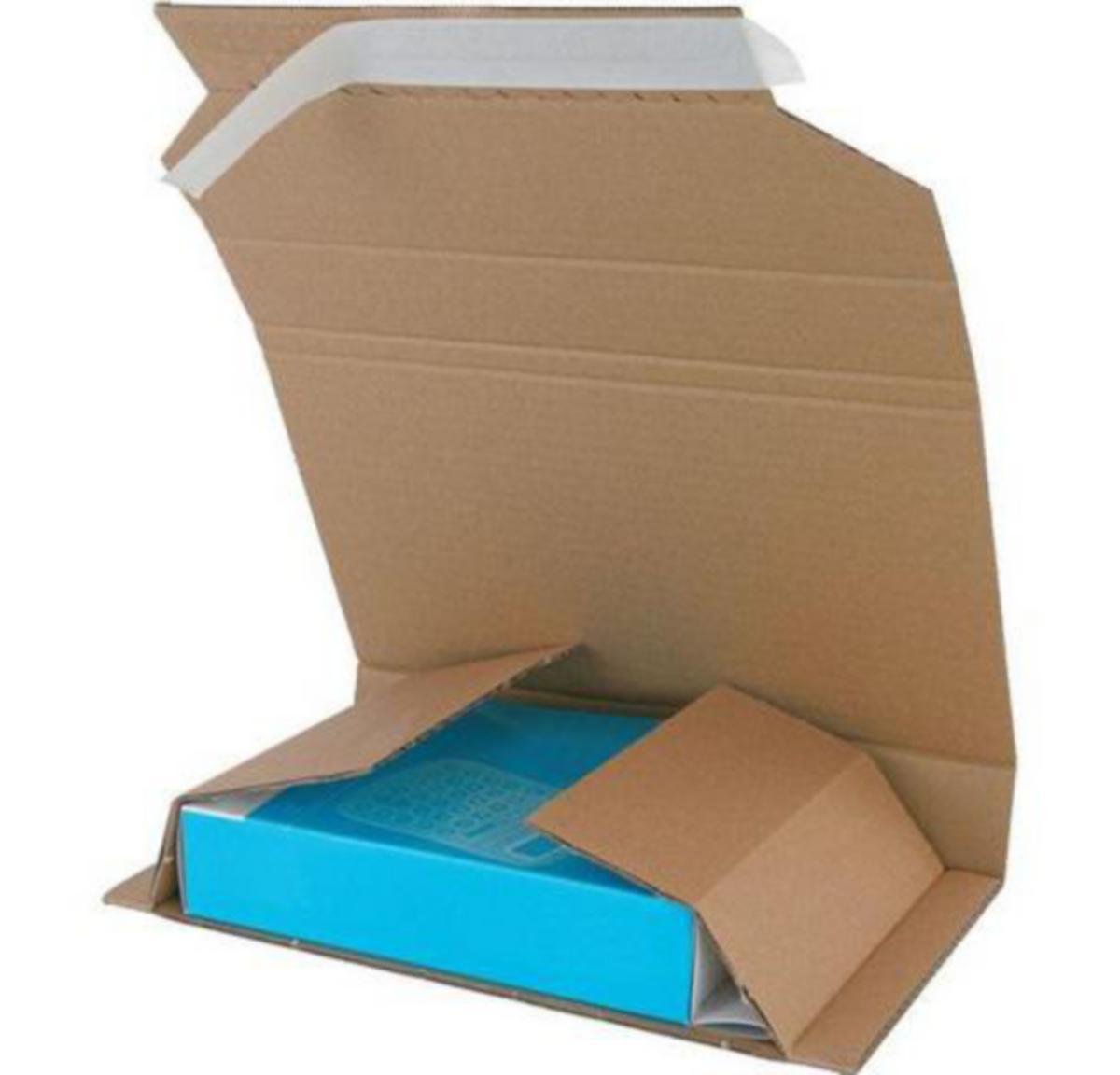 Postomslag Pressel selvklebende - Postomslag 147X126X55mm Colompac selvkleb. brun papp