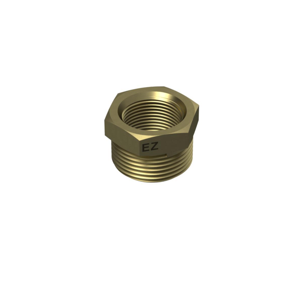 Overgangsnippel messing - 1.1/2"x1" messing overg.nippel Ezze 3231