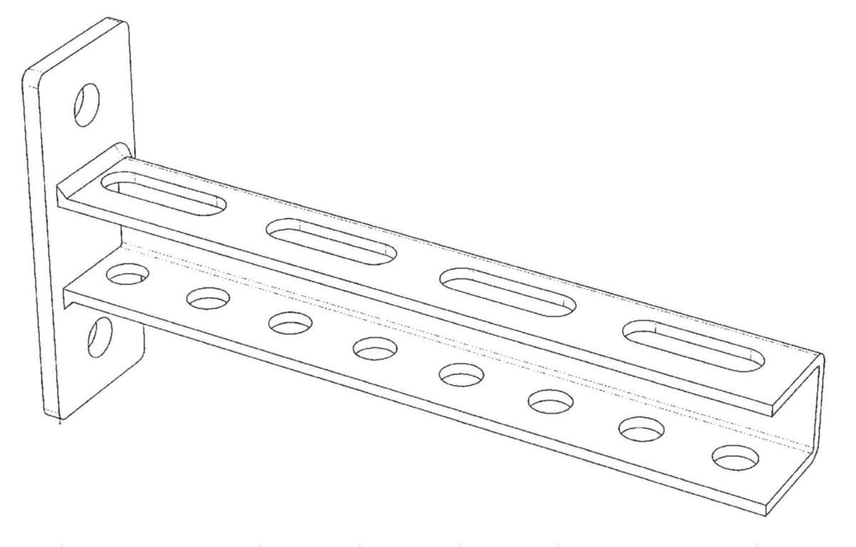 Konsoll J913 U-profil, varmforsinket Fzv - 300 mm. pendelkonsoll FZV uten støtte