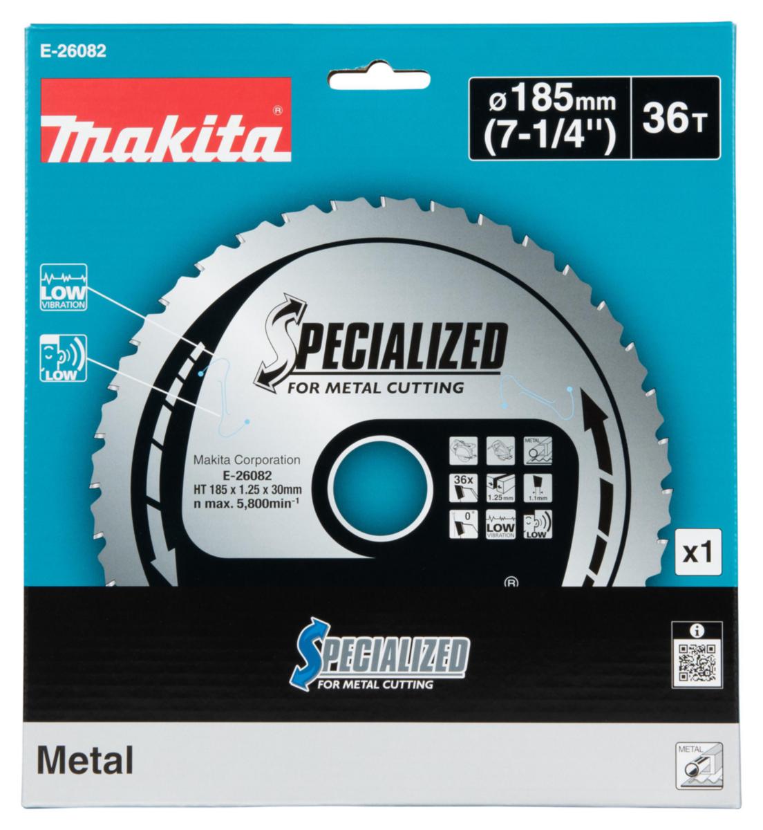 Sirkelsagblad Makita spesial TCT metall - Sirkelsagblad spesial TCT met Makita Ø185x30x1,25mm 36T