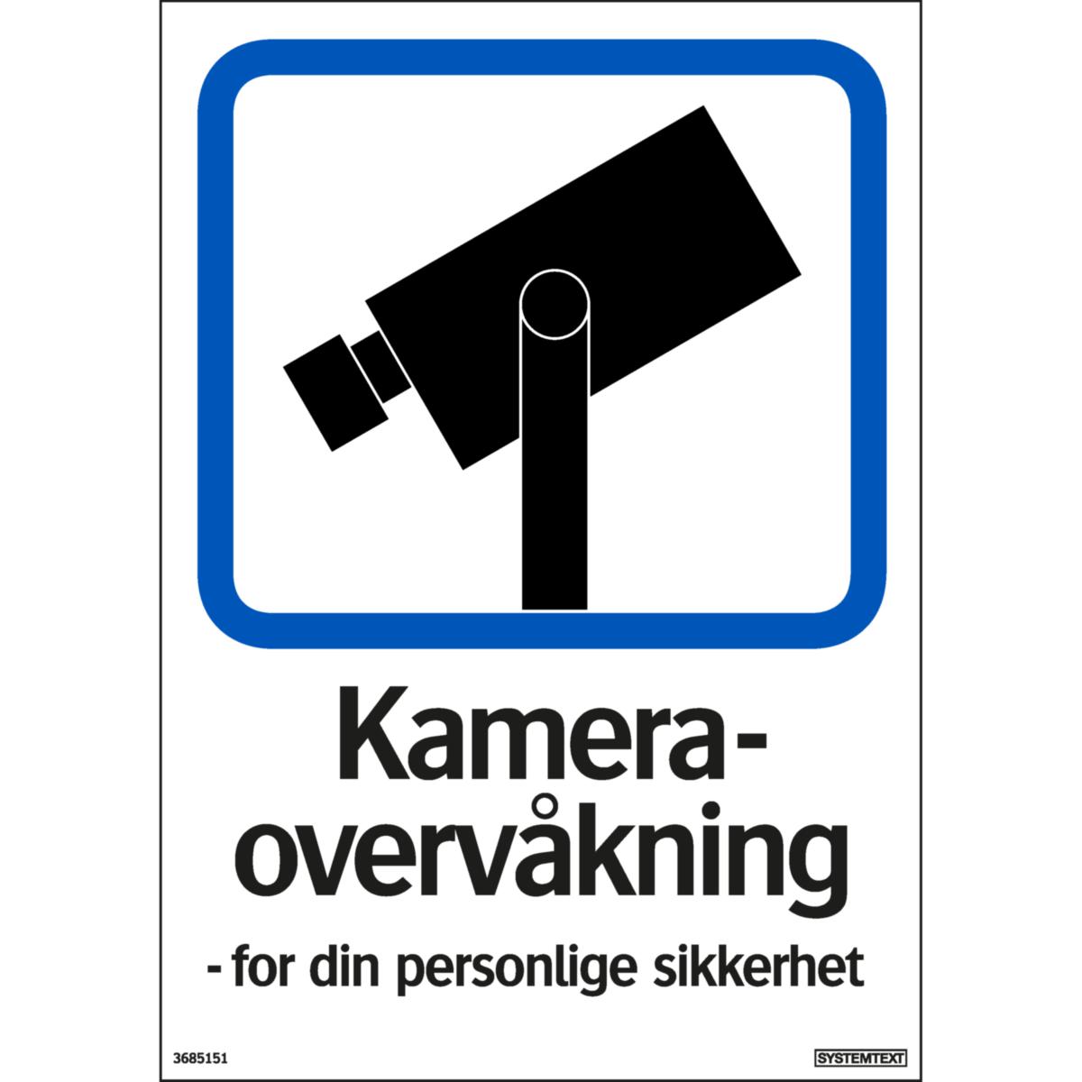 Dekal Systemtext "Kameraovervåkning" - Dekal Kameraovervåkning Systemtext 148X210mm