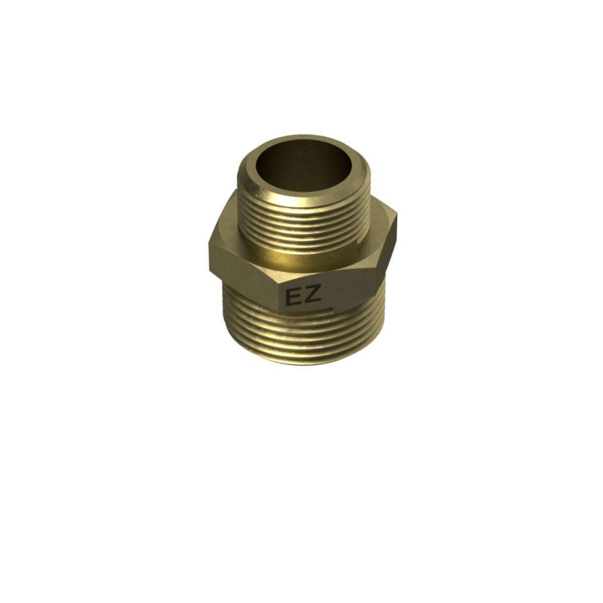 Ansatsnippel messing - 1.1/4"x3/4" mess ansatsnippel Ezze 3229