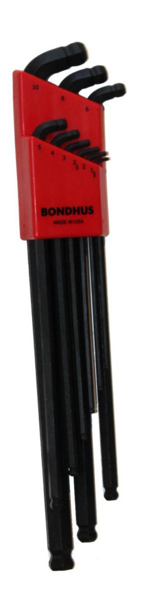 Vinkelnøkkelsett Bondhus SDBLX9M m/kule Sekskant - Vinkelnøkkelsett SDBLX Bondhus Stubby 1.5-10mm 9 stk