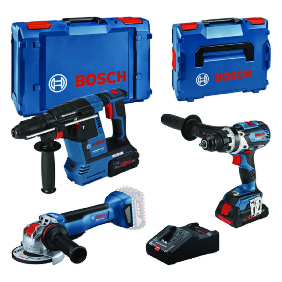 Kombipakke Bosch GSR/GWX/GBH - Kombipakke GSR/GWX/GBH/GAL Bosch 18V 1x4.0Ah/1x8.0Ah L-BO