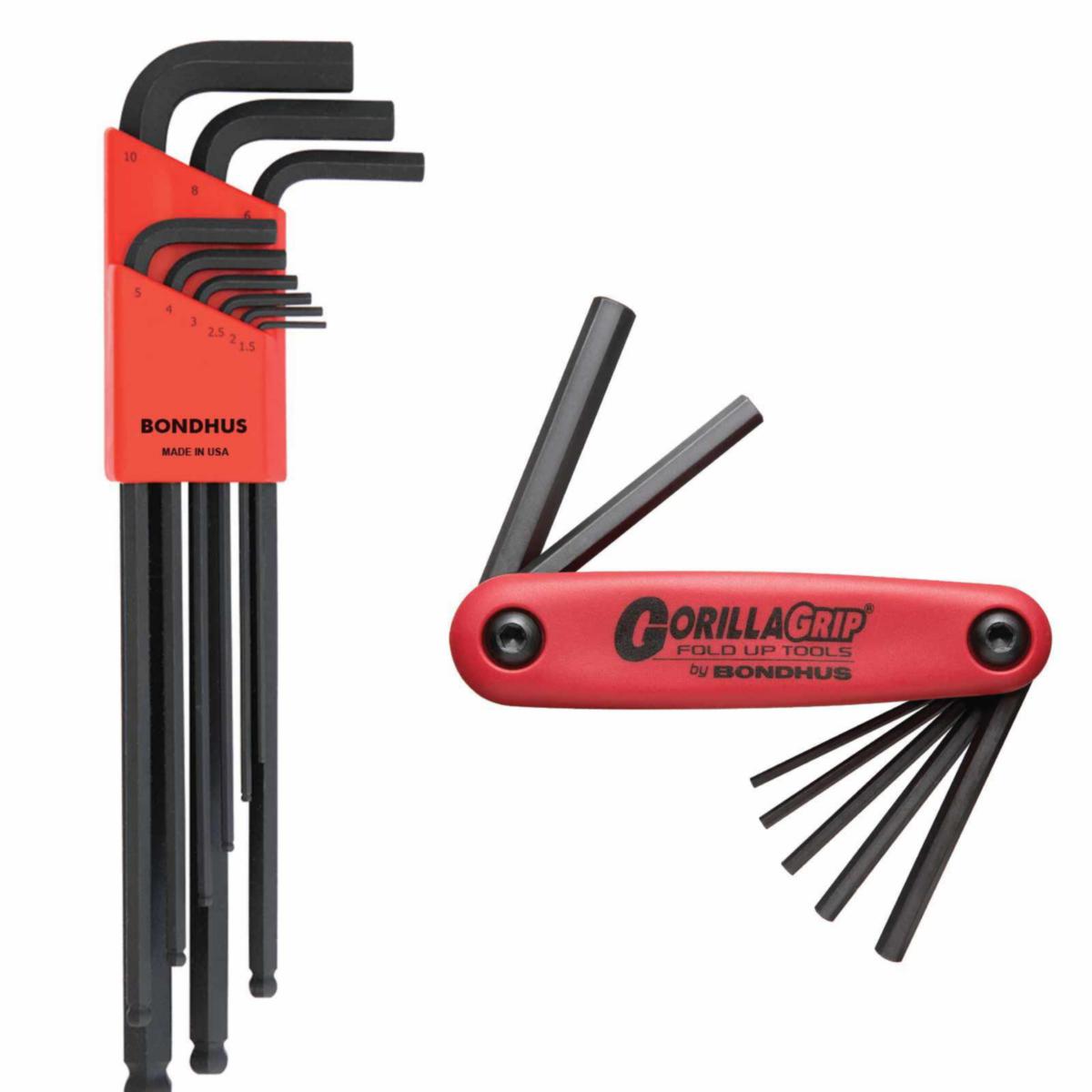Vinkelnøkkelsett Bondhus Gorilla Grip Bonuspack Sekskant - Sekskantnøkkelsett BLX Bondhus 1.5-10mm m/kule 7+9stk
