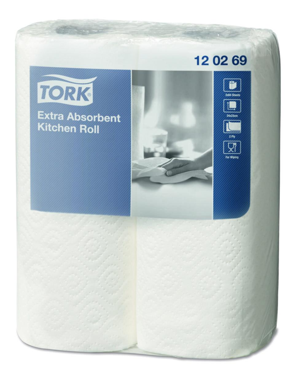 Kjøkkenrull Tork Premium - Tørkerull Pemium Extra Tork Plus 15m hvit 2pk
