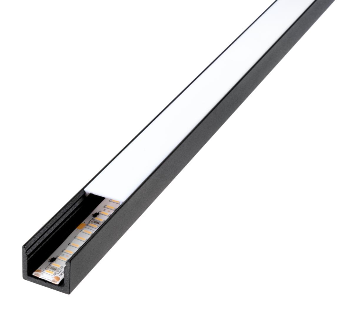 Aluprofiler Sg® Stripline - STRIPLINE PROFIL U.PÅLIGG 1.8m SORT