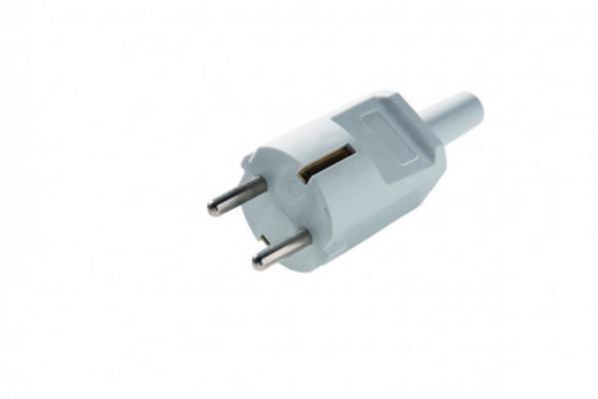Støpsel PVC m/Jord - STØPSEL M/J PVC HVIT