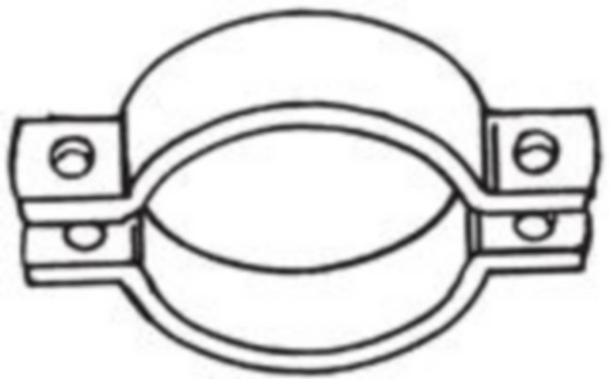 Rørklammer todelt FZV, Kruge - 57 - 61 mm todelt klammer SSG. FZV