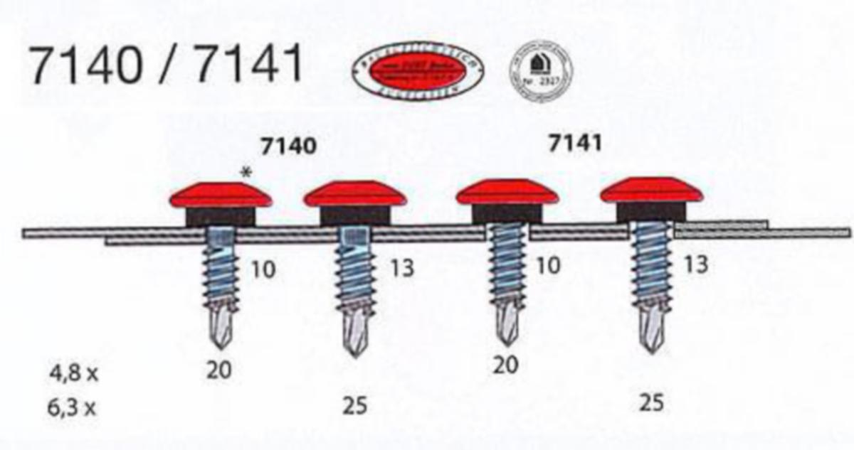 Mage Skrue Farmer RF UFO 7140 - Mage Skrue Overlapp Rustfri UF PMJ 4.8x20 RAL7022/Ugrå 250pk