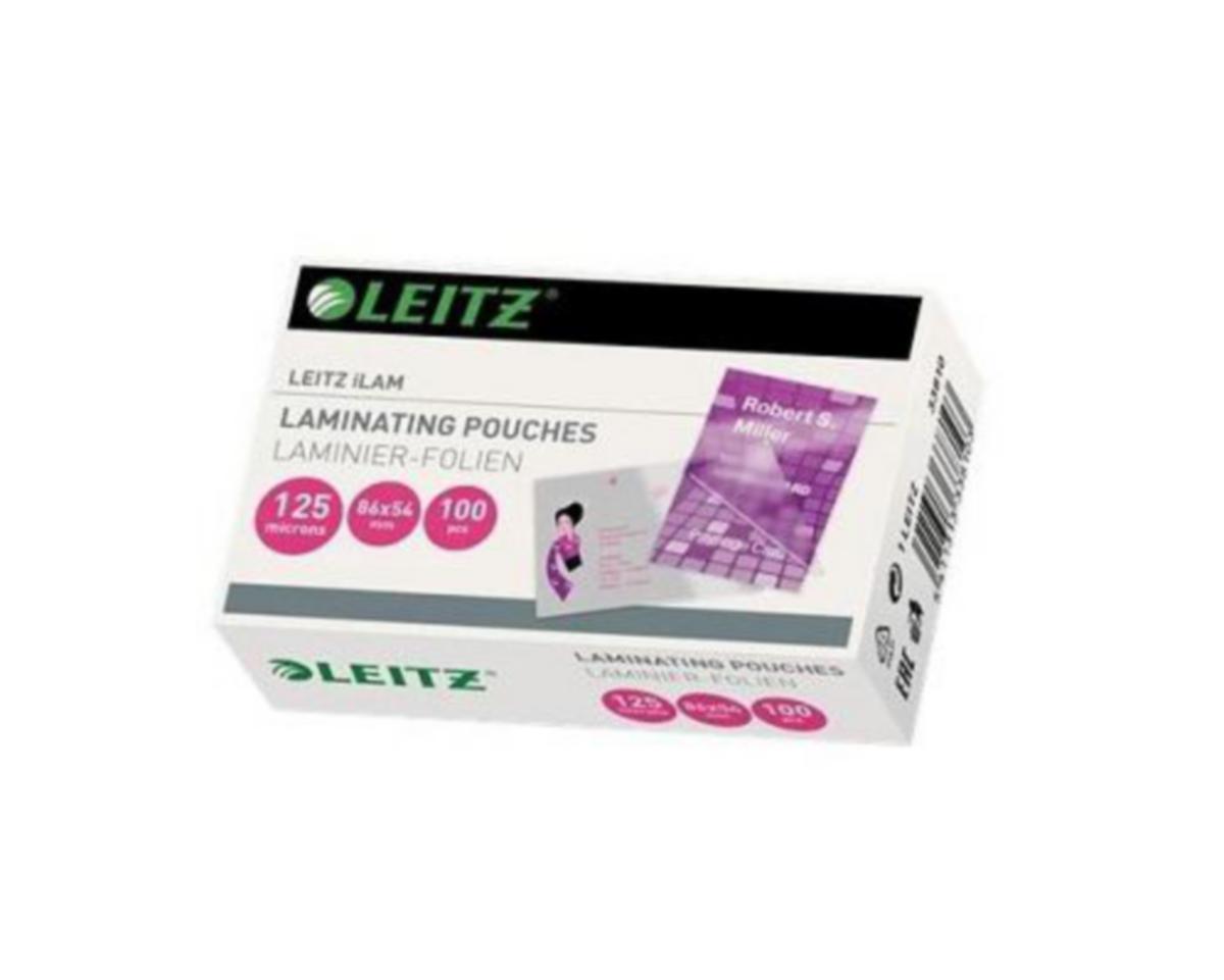 Lamineringslomme Leitz - Lamineringslomme ID 54x86 Leitz 125my (100)