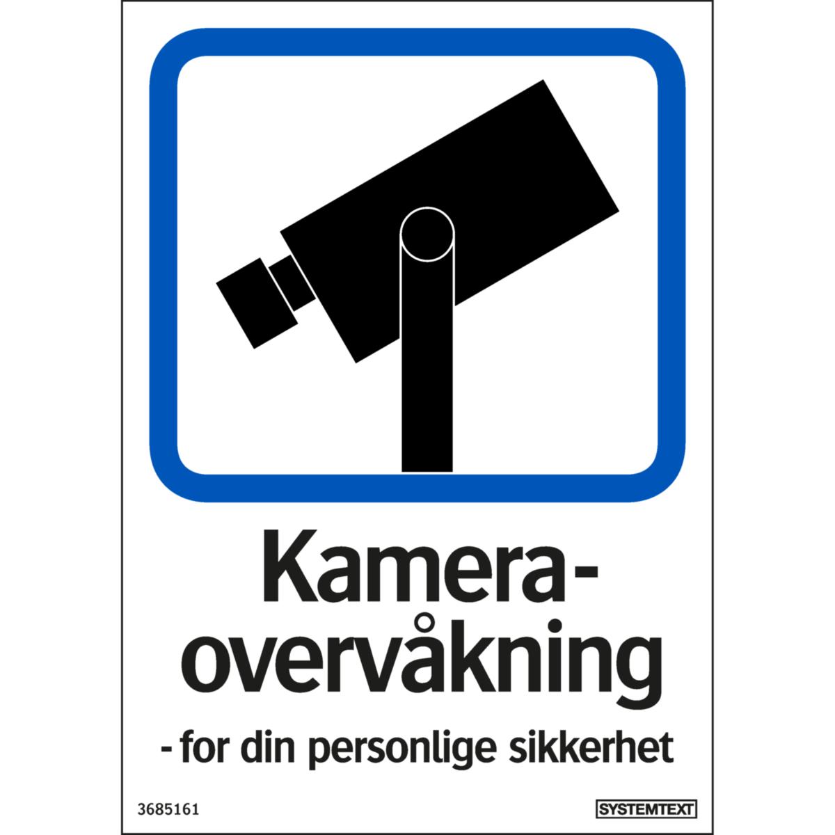 Dekal Systemtext "Kameraovervåkning" - Dekal Kameraovervåkning Systemtext 105X148mm