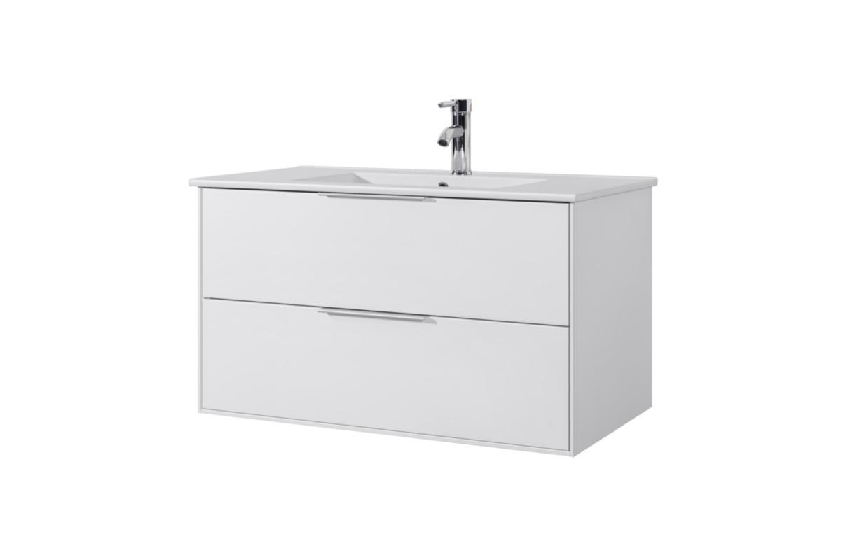 Servantskap Monere, a-collection - A-Coll Monere servantskap B120 2 skuffer, matt hvit, håndtak