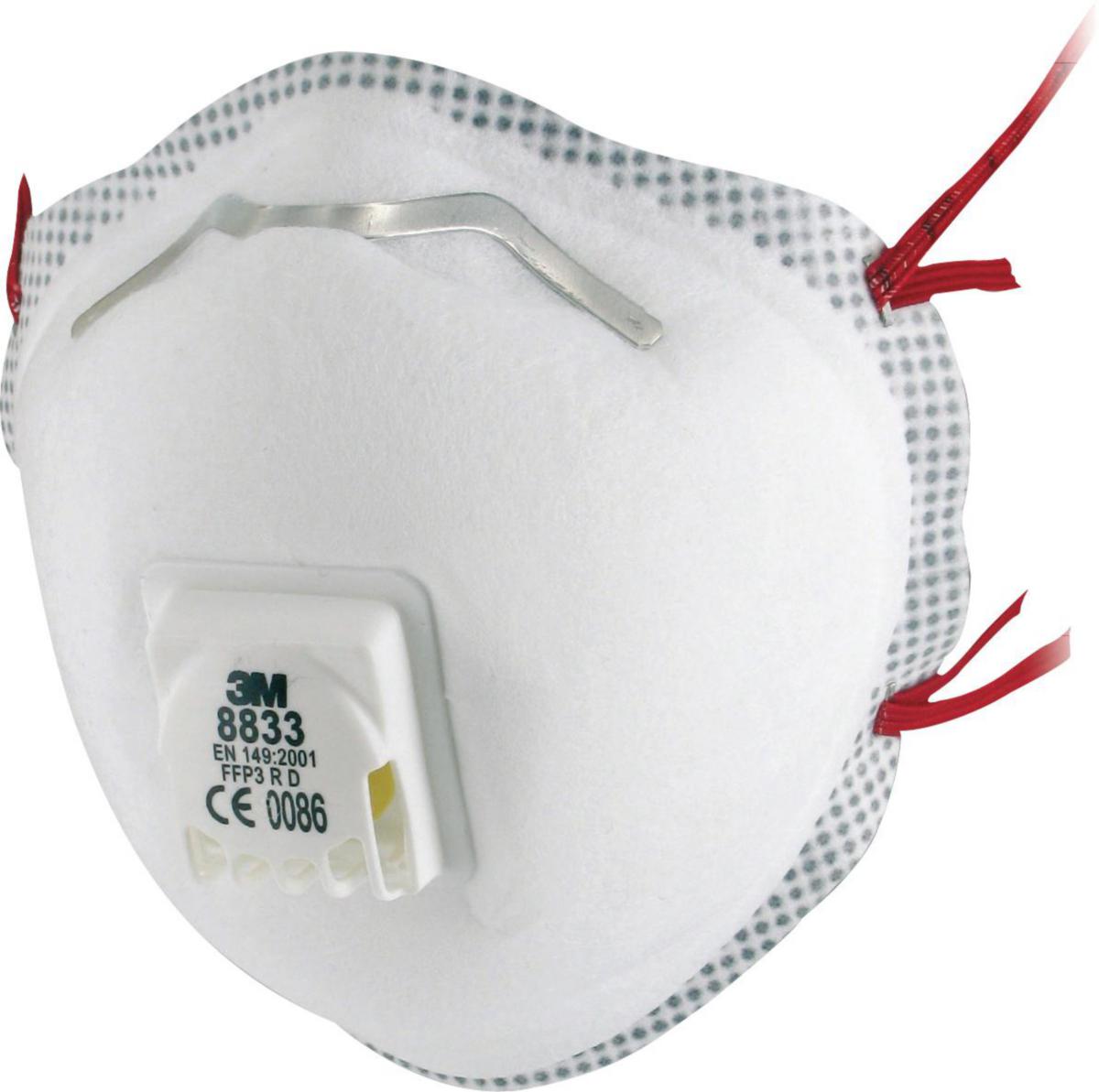 Støvmaske 3M™ 8833 P3 - Støvmaske 3M 8833 FFP3 R D med ventil