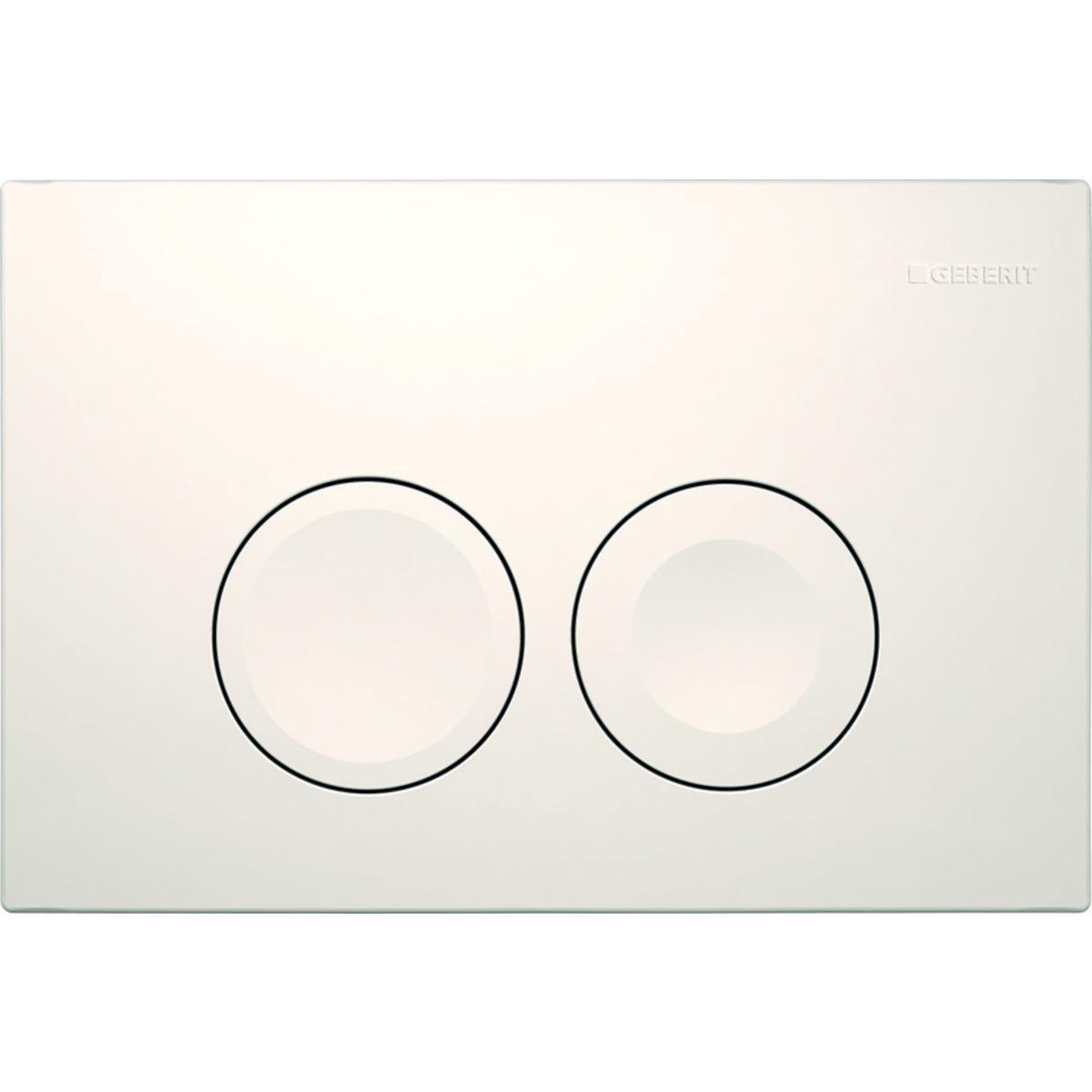Betjeningsplate Delta 25, Geberit - Betjeningspl. Delta25 alpehvit Dobbeltskyll 246x164x31mm