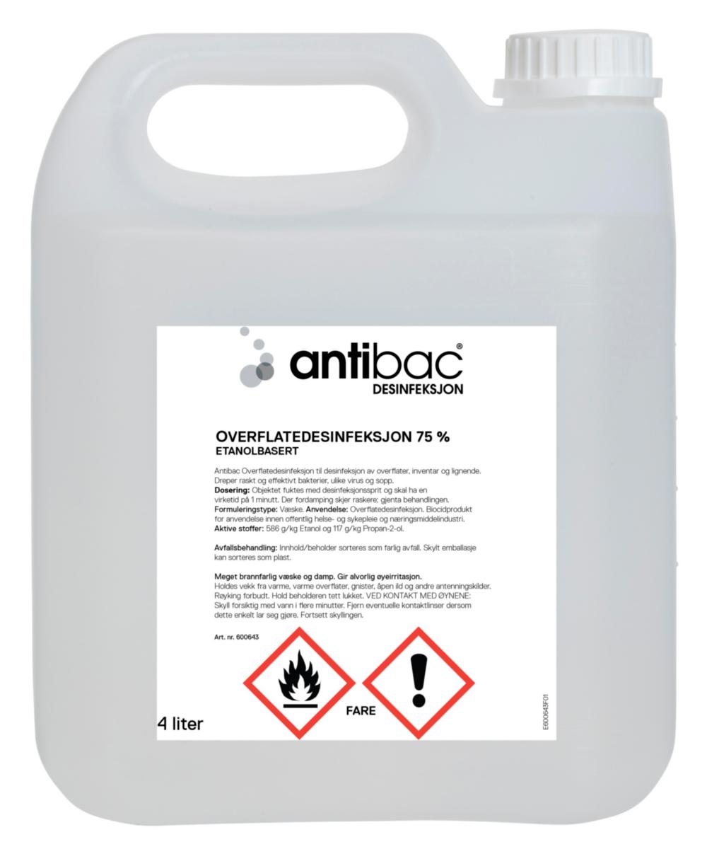 Overflatedesinfeksjon antibac® - Overflatedesinfeksjon 75% Antibac 1000ml