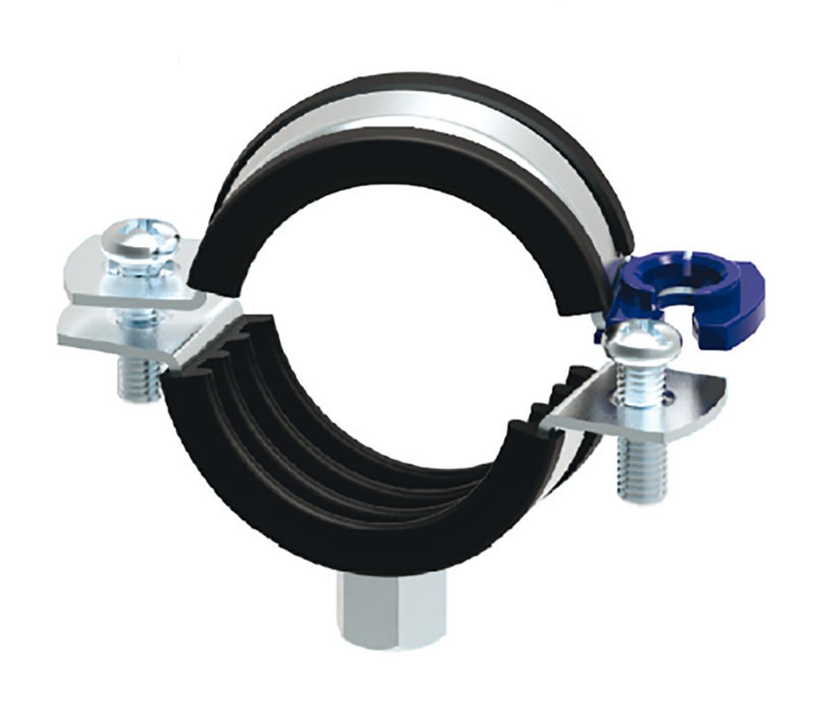 Skruklammer 272 m/dempegummi M8/M10, syrefast 316L, a-collection - 159-163 mm Jirva 272 syrefast skruklammer m/dempegummi M8/M