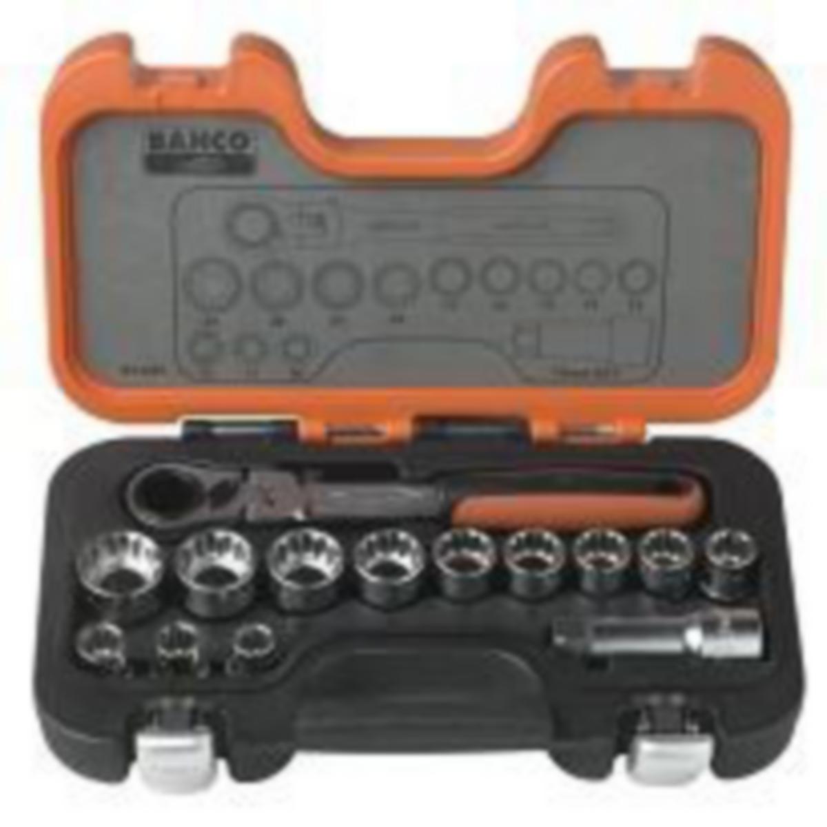 Pipenøkkelsett Bahco S140T - Pipesett S140T Bahco gjennomgående 14 deler