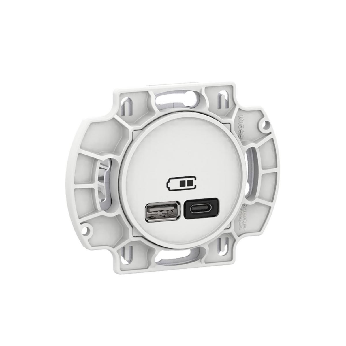 USB Uttak Robust A+C 45W - Robust USB A+C uttak 45W Hvit Robust USB A+C lader med Power