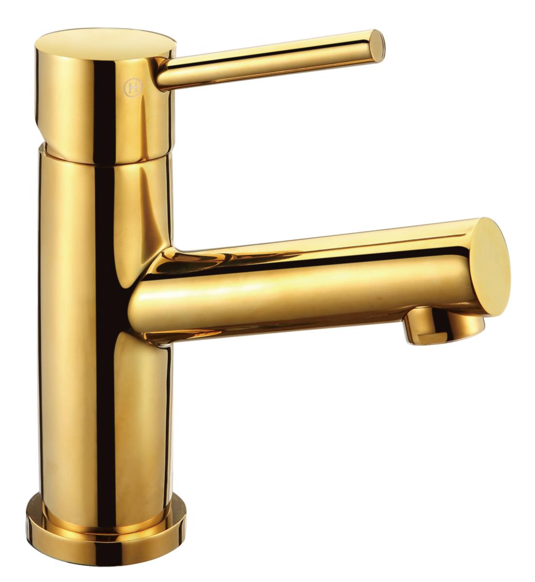 Servantbatteri Azur I med kaldstart, a-collection - a-coll Azur I Eco servantbatt. gull m/pop-up ventil