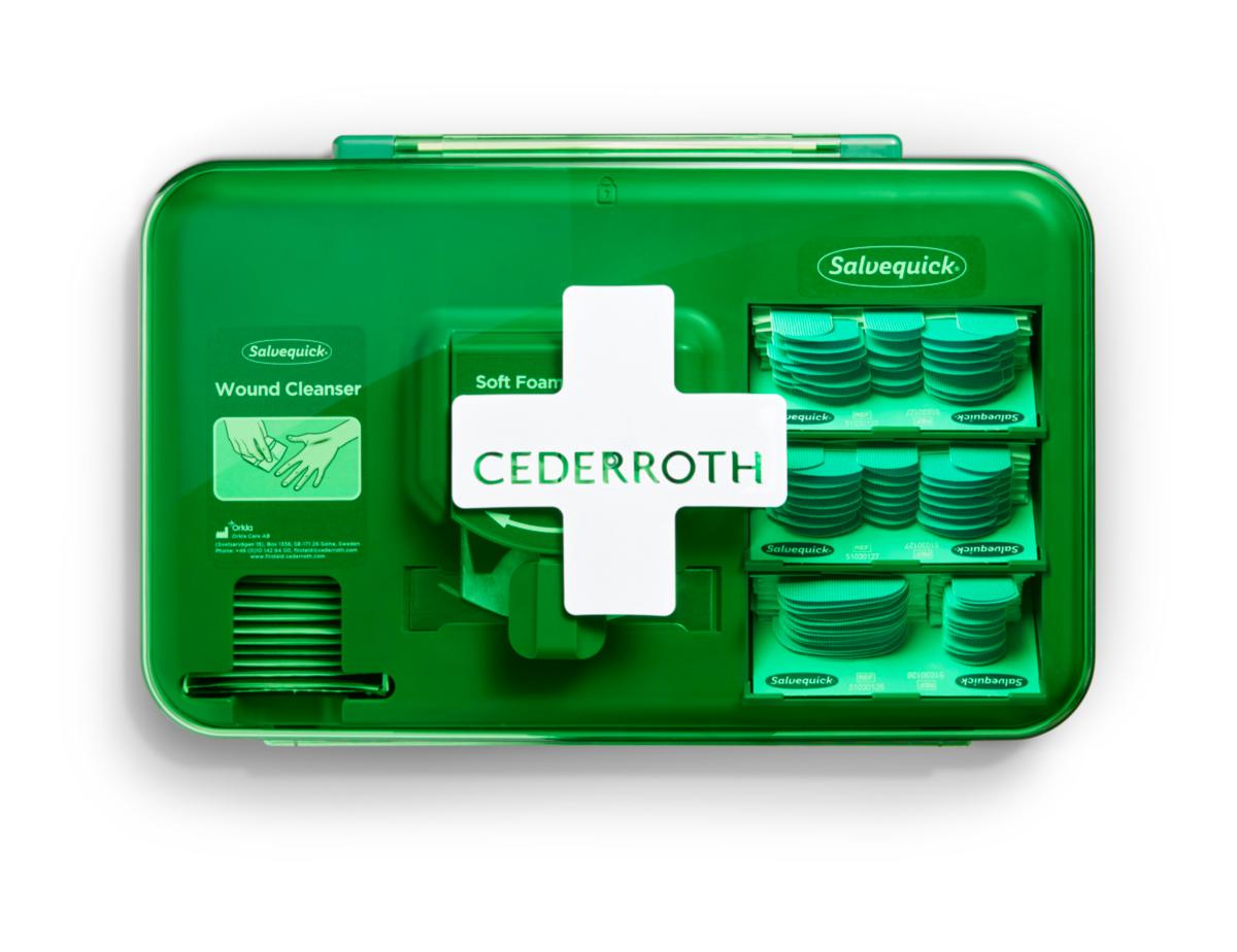 Førstehjelpsdispenser Cederroth Blå - Førstehjelpdispenser Cederroth Wound Care blått plaster