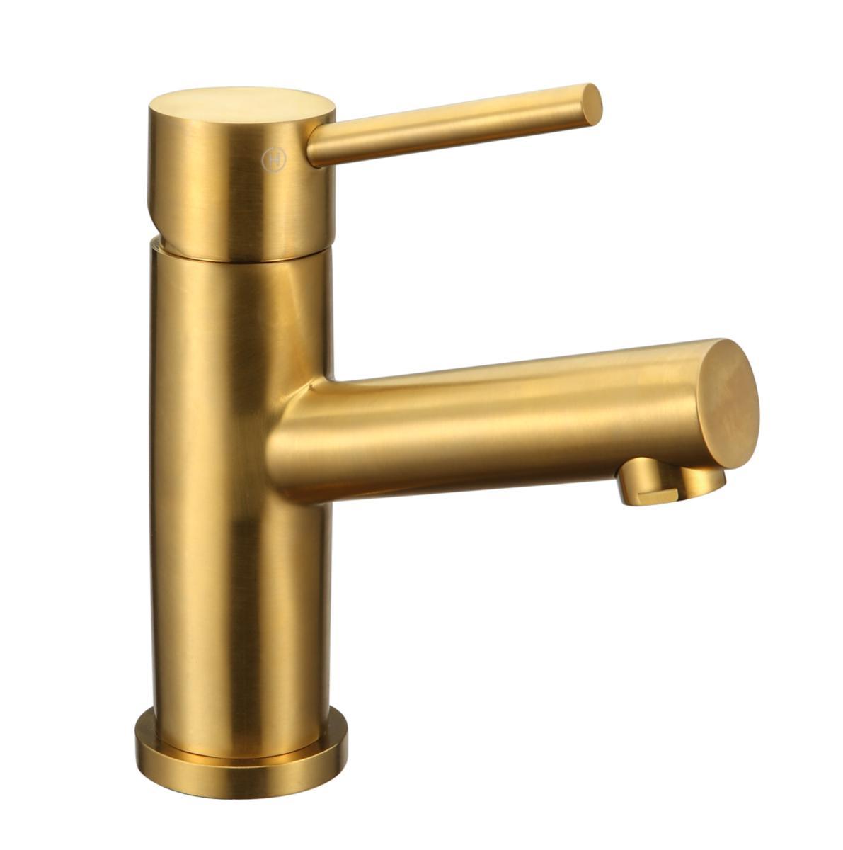 Servantbatteri Azur I med kaldstart, a-collection - a-coll Azur I Eco servantbatt. børstet gull m/pop-up ventil