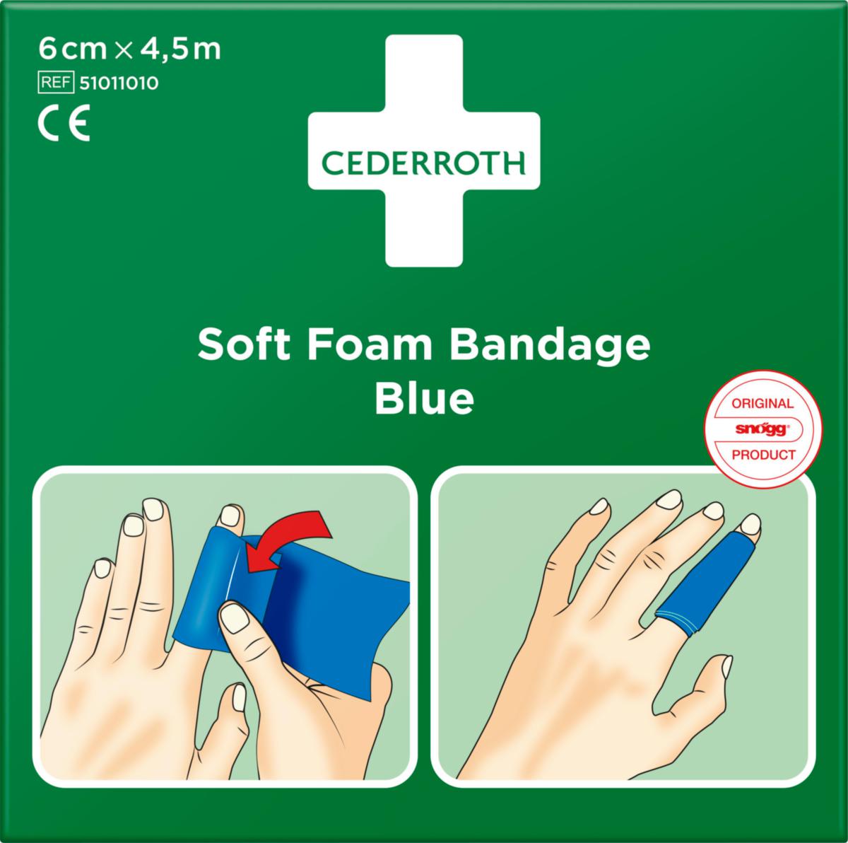 Plaster Cederroth Soft Foam - Plaster Cederroth Soft Foam 6cmX4.5m limfritt blå