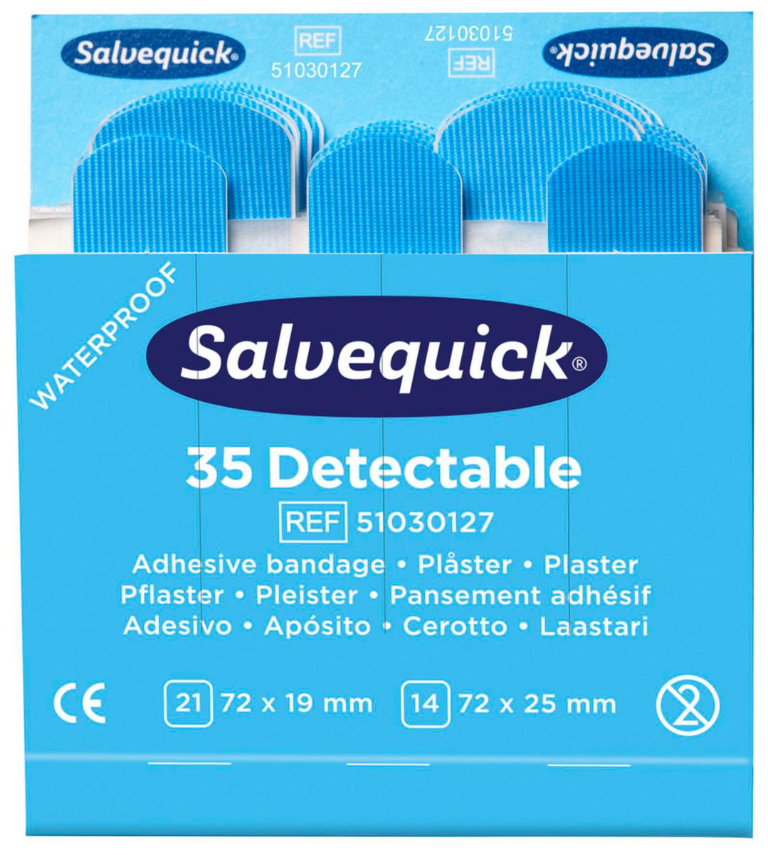 Plaster Salvequick Blue Detect - Plaster Salvequick Detectable 72X19mm / 72X25mm blå 35pk
